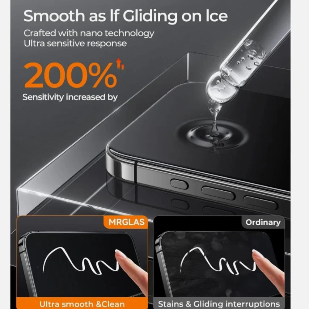 MRGLAS 3 Packs for iPhone 16 Pro Screen Protector 6.3'' Bubble Free, Auto-Dust